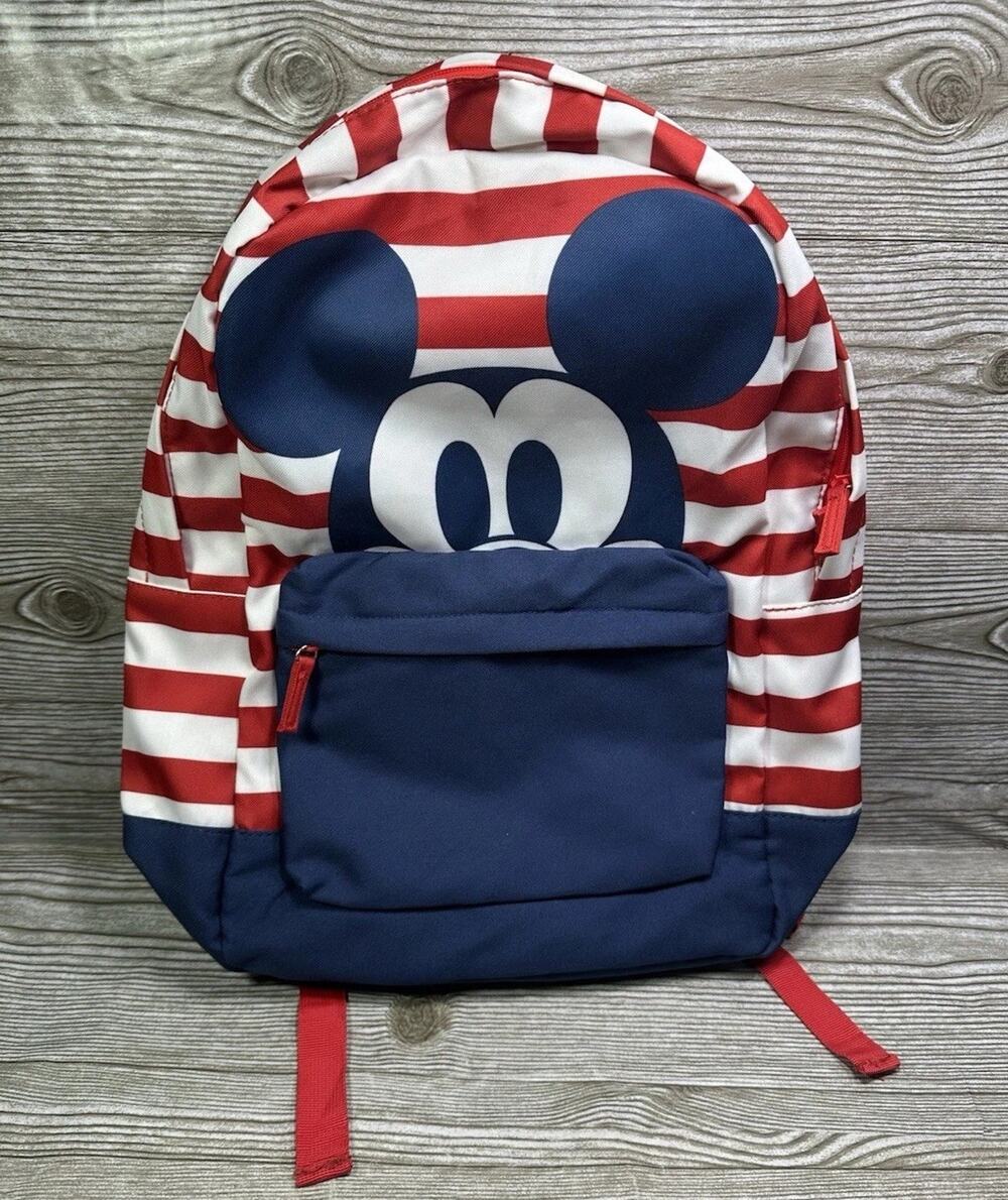 Disney Mickey Mouse Americana Striped Backpack American Flag Patriotic